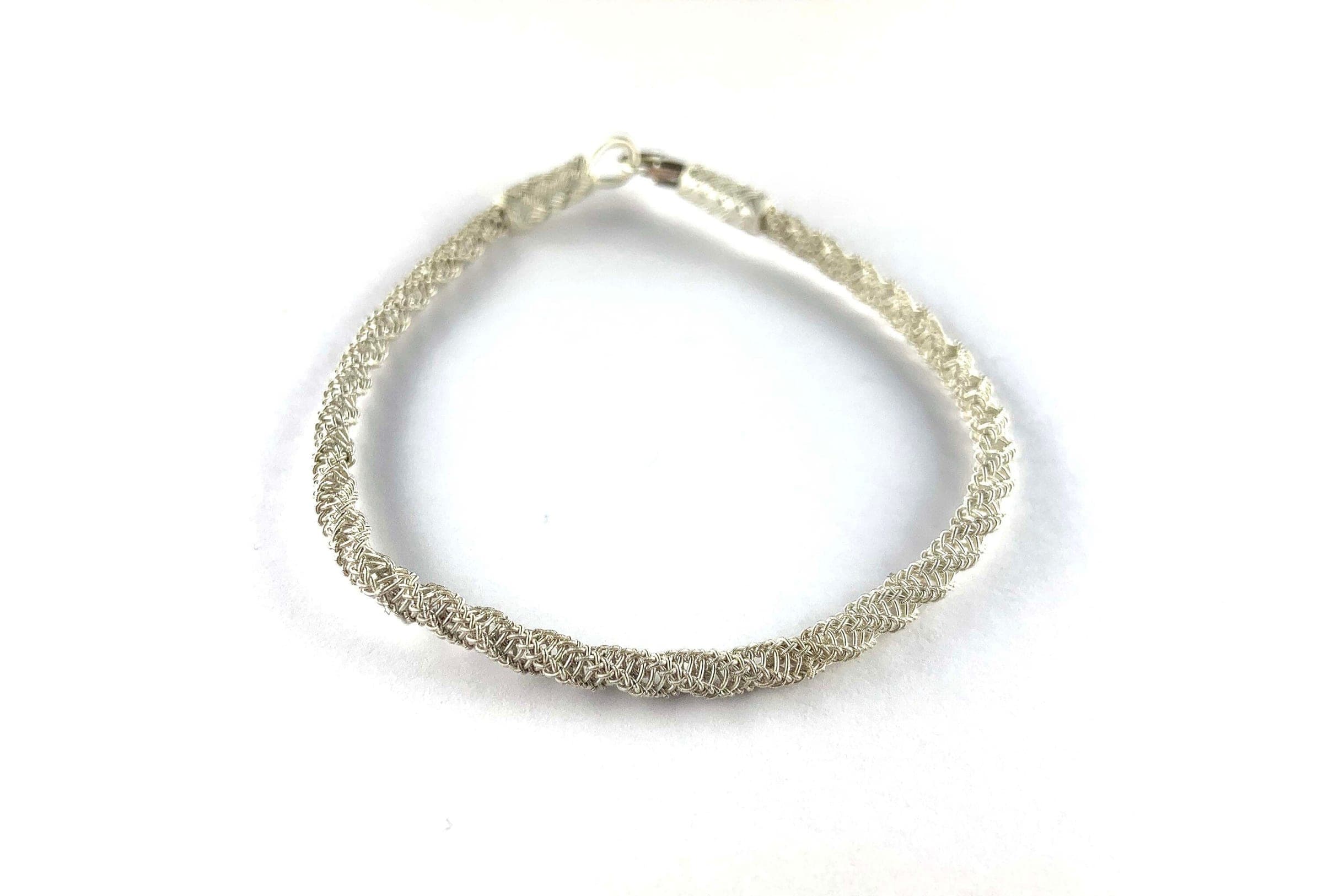 Sleek and Dainty Silver Braided Bracelet - Perfect Gift for Women, Bride, or Love Token